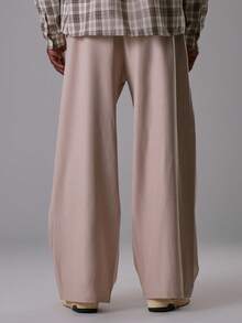 Musero Pinstripe Oversized Tailored Trouser Spring Summer Smart Casual - Apricot - View 4