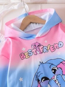 Tween Girl Casual Gradient Cartoon Print Hoodie Sweatshirt, Autumn/Winter Fall - Multicolor - View 6