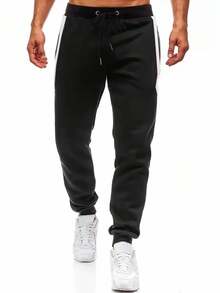 Gym Rark Men's Contrast Color Drawstring Waist Zipper Pocket Jogger Pants Sweat Pants - Black - View 3