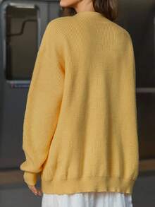 GENKIRA 秋冬休闲时尚针织黄色开衫毛衣外套女士秋季服装 - 黃色 - 查看 2