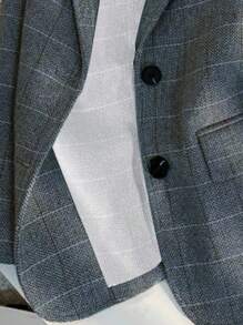 Franclia Plaid Turn-Down Collar Long Sleeve Women's Business Blazer Fall Cloth For Women - Blue - View 5