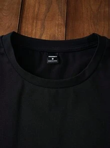 Manfinity NXTstreet 男士标语图案 T 恤，夏季