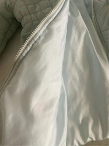 Young Girls Padded Coat, Casual Versatile All-Match Style, Blue-Gray Mid-Length Waist Cinched, Winter Girls Winter Coat With Hood