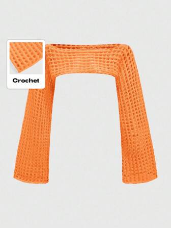 Grunge Punk Große Größen Pullover mit Hohlmuster in Häkelstrick