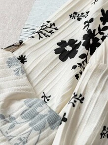 SHEIN LUNE CURVE 大码女式V领碎花休闲宽松衬衫 - 彩色 - 查看 5