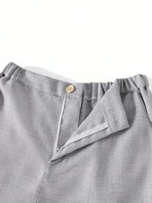 Bộ trang phục 2 món cho bé trai tuổi teen - Áo khoác vest xám ôm vừa vặn + Quần âu, trang phục trang trọng ngoài trời giản dị, thanh lịch, thích hợp cho tiệc sinh nhật, tiệc tối, biểu diễn, tiếp khách, mùa cưới (sinh nhật, đám cưới, khách dự tiệc cưới, cậu bé hầu bàn, cậu bé đeo nhẫn) - Màu Xám nhạt - Xem 7