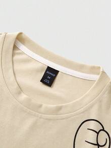 ROMWE MEN Astro Boy X ROMWE T-shirt graphique à figure de dessin animé décontracté pour hommes, assorti à des shorts de sport, convient pour le printemps et l'été - Multicolore - Voir 8