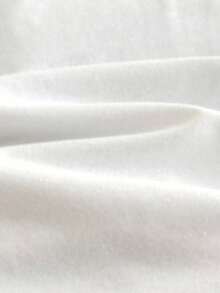 Áo thun cotton co giãn ôm sát cổ tròn phong cách đường phố giản dị cổ điển trường đại học trang trí ruy băng chữ đồ họa khối màu cho bé gái tuổi teen - trắng - Xem 4