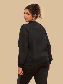 Travachic Jachetă de damă cu căptușeală termică, cu imprimeu floral boem, mărime plus, potrivită pentru toamnă și iarnă