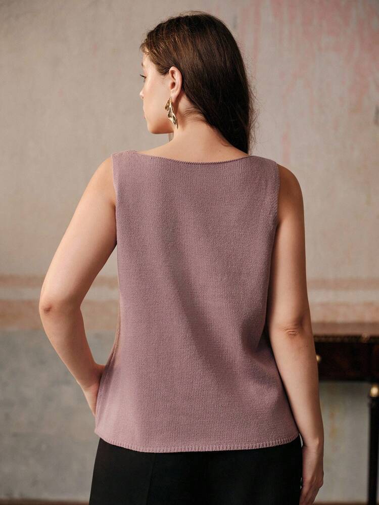 Elegant Rhinestone Bee Decor V-Neck Knit Women's Tank Top T-Shirt