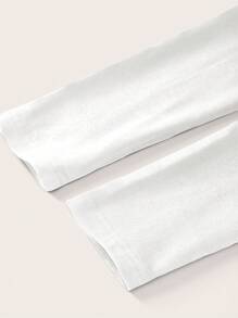 Siren Gaze 白色镂空长袖修身女式T恤，适合秋冬季节 - 白色 - 查看 8