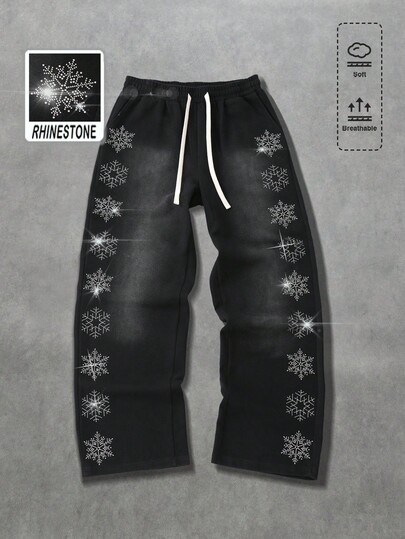 Street Life بنطلون رياضي فضفاض مغسول بالماس للرجال