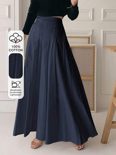 DAZY Women's Solid Color Pleated Skirt, All Season