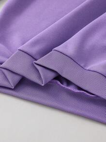 PAVTROS Tween Boy Gothic Font Print Sweatshirt, College Style Chic Outfits For Autumn/Winter - Purple - View 6