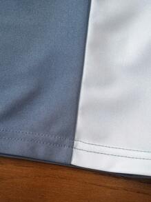 Manfinity NXTstreet Men Letter Graphic Two Tone Tee, Summer - Dusty Blue - View 6