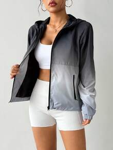 SHEIN Sports Women Sports Jackets Winter Coats Winter Thermal Thick Warm Jackets, Winter Jacket Women's Casual & Outdoor Jacket Outdoor Hiking Jacket Women's Casual Jacket, Thermal Coats, Fall Winter Jacket, Thick Jacket KEEP WARM, Winter Coats Women Athleisure Jacket Black And Grey Jacket,Back To School - Black and White - View 3