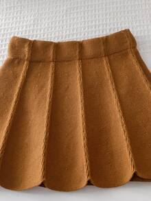 Souflis Souflis Baby Girl Bow Decor Knitted Cardigan And Knitted Skirt Set Fall Winter - Apricot - View 8
