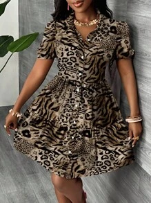 Slaydiva 2025/Váy hè cho nữ/Y2k/Thời trang dạo phố/Quần áo thu/Quần áo nữ mùa thu/Quần áo Halloween/Họa tiết da báo/Váy sơ mi - Nhiều màu - Xem 3