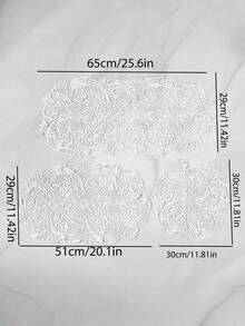 SHEIN 1pc Elegant White Velvet Lace Oval Tablecloth - Floral Pattern Polyester Tablecloth, Suitable For Dining, Coffee And Home Decor, Perfect For Holiday Table Setting, Dining Table Accessories - Butterfly Pattern - Decorative Texture, Dining Table Decor - Multicolor - View 2