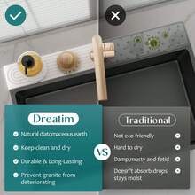 SHEIN 1 件装厨房水槽水龙头垫超强吸水硅胶粘土速干石吸水防溅厨房小工具适用于厨房餐厅水槽浴室浴缸节日礼物 - 彩色 - 查看 4