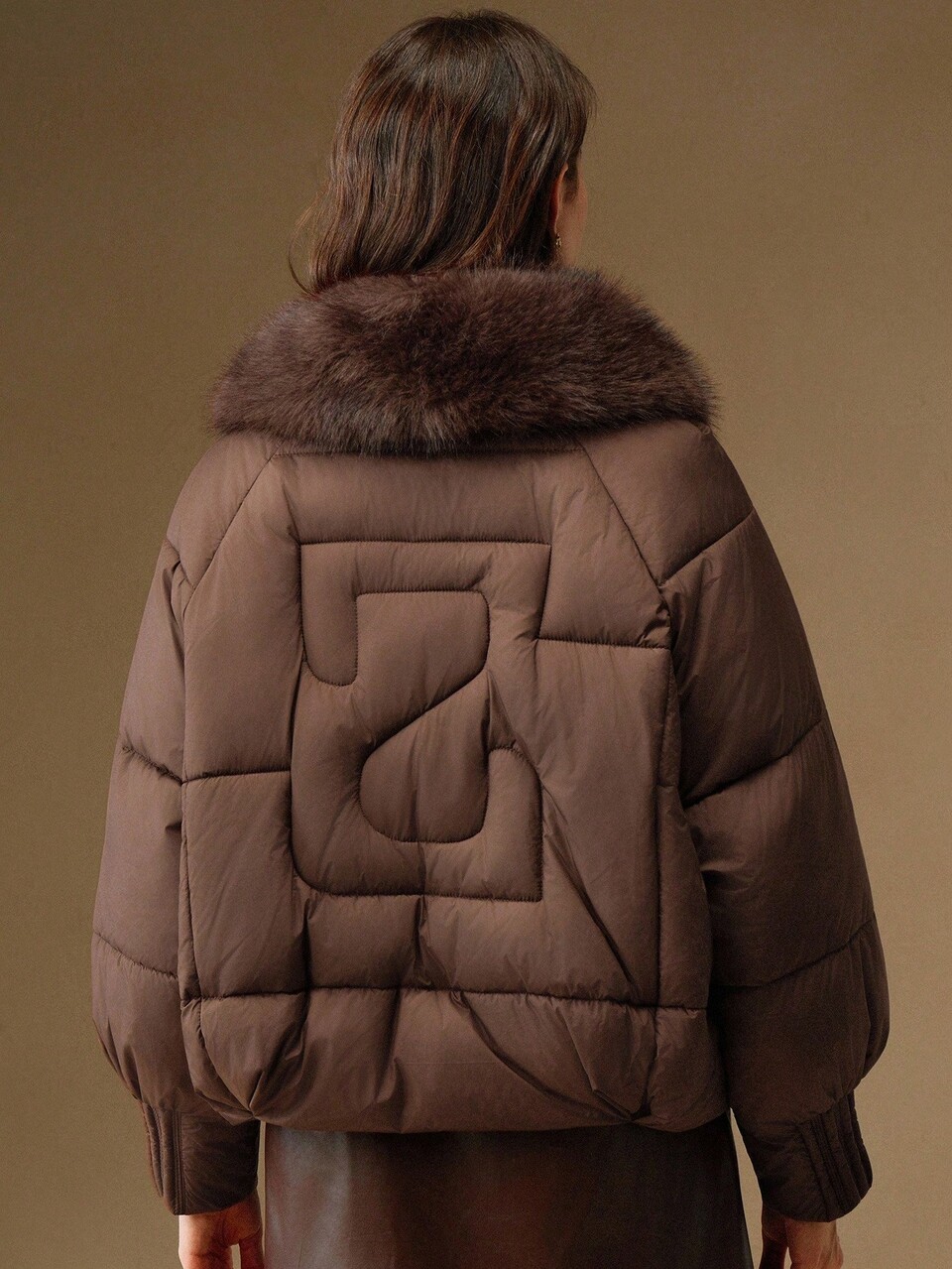 Women's Fashionable Solid Color Fur Collar Jacket, Winter