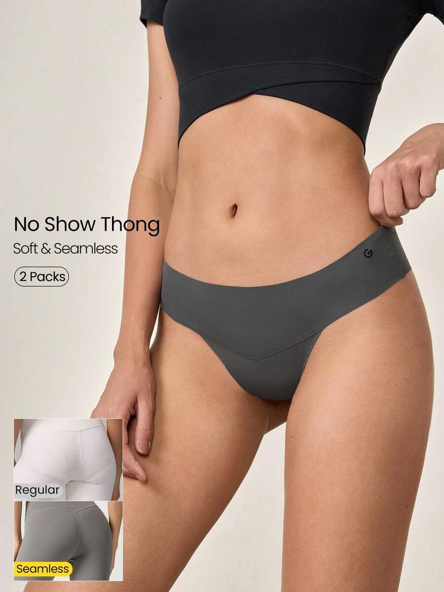 GLOWMODE 2条装轻薄透气吸汗低腰无痕隐形丁字裤日常运动内裤