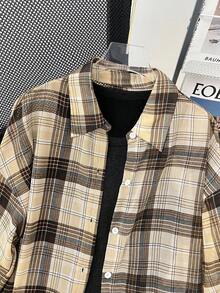 INAWLY Women's Plaid Lightweight Casual Loose Shirt, Fashionable Sun Protection, Spring/Summer - Yellow - View 4