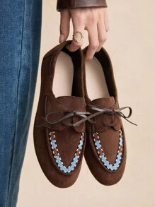 Rosivie Giày bệt màu nâu thời trang nữ - màu nâu - Xem 2