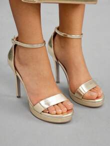 CUCCOO SZL Women's Fashionable Gold Platform Ankle Strap Sexy High Heel Sandals For Christmas Spring Shoes Prom Heels Summer Shoes - Gold - View 6