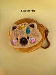 Mini kompakte Größe, weiches Plüschmaterial, sicherer Reißverschluss, Design mit Braunem Capybara-Muster, Münzbörse/Geldbeutel für Erwachsene, Unisex, für den täglichen Gebrauch, Reise-Accessoire, Geschenkidee, Geburtstag, Weihnachten, süßes Tiermotiv, Kawaii-Stil, Modeaccessoire