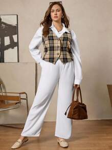 Zelara Blusa elegante de manga longa com decote em V, estilo antigo de dinheiro, para mulheres, com estampa de leopardo e decoração de lantejoulas, para o Dia das Bruxas, Plus Size, para mulheres, no outono e inverno - Multicolorido - Visão 3