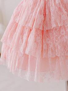 Glamorique Kids Robe de fille de fleurs pour Noël, robe de fête, robe du Père Noël, robe du Nouvel An, robe d'automne, vêtements d'extérieur, robe de fête d'anniversaire, robe de mariage de vacances, robe élégante pour invité de mariage, robe de mariage de Noël, robe d'anniversaire, robe de bal de Noël, robe de princesse pour bébé fille, robe rose en dentelle et tulle, tenue de scène, robe somptueuse pour le Moyen-Orient, robe d'automne-hiver - Rose bonbon - Voir 6