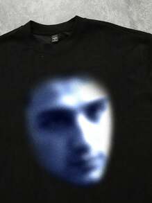 Manfinity ZONE917 Men's Street Halloween Holiday Phantom Figure Graphic T-Shirt - Black - View 2