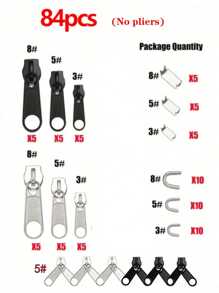 Nylon Zipper Repair Kit Replacement Slider: Zipper Bottom Stop End - Fix Double Zipper Pull Replace,Nylon Coil Zipper For Jacket Luggage Jeans Pants Tent With Zipper Tool,  Jute Ribbon Rope Cord DIY Wedding Jute Twine Crafts Gift Party Decor - Black - View 9