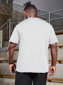 Gym Rark 大码男式牛头印花短袖运动T恤大码健身衫男士速干健身衫吸湿排汗运动衫 - 白色 - 查看 2