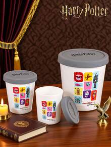 HARRY POTTER X SHEIN 1PC Cartoon Skull Pattern Ice Cream Tub,Tight-Fitting Silicone Lid, Easy Stacking Reusable Ice Cream Contai