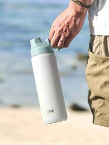 Cirelle 优质 750 毫升不锈钢宽口杯，健身补水伴侣，三层真空隔热，防漏防汗，登山扣，淡粉色、薄荷绿、白色 - 彩色 - 查看 6