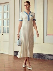 ZEYLAH Autumn/Winter Fragrant Wind Waist Cinched Long Dress