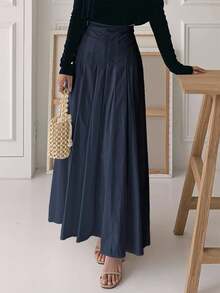 DAZY 女士纯色百褶裙，四季皆宜