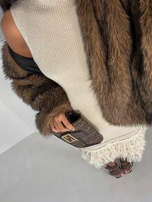 Glamine Maglione aderente con collo alto da donna per autunno/inverno, maglione elegante da donna, gilet smanicato da donna - Albicocca - Visualizzare 3