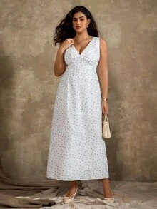 Flirla Vestido elegante y romántico de estilo francés minimalista y versátil con espalda descubierta, hombros descubiertos, textura de flores pequeñas, corte evasé, espalda abierta, ajuste ceñido y largo para mujer en verano - Multicolor - Ver 6