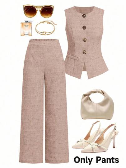 Ellevyn Summer Elegant Commuting French Style Linen-Look High-End Trousers Teacher Outfits Office Outfits For Women