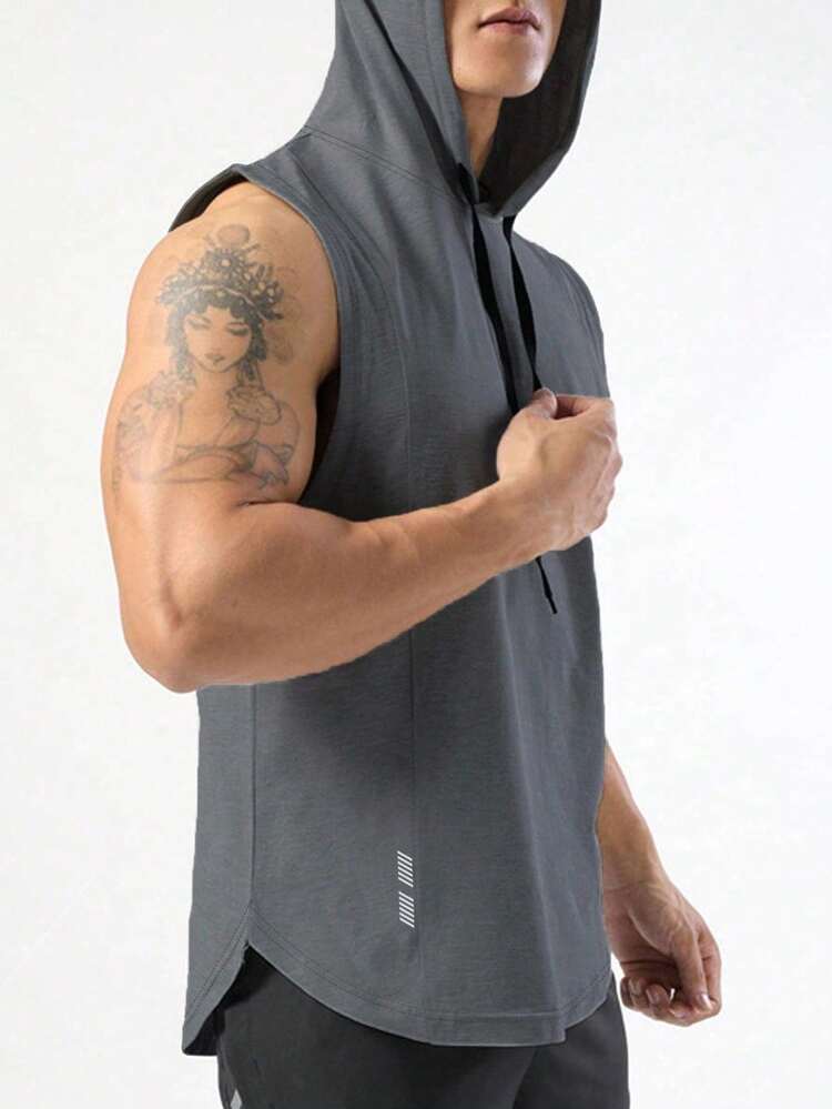 Manfinity Sport PWRUP Men Drawstring Hooded Sports Tank Top Workout Tops Tank Top Packback To School Basketball Men Joggers Men Hoodies