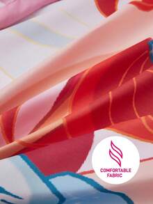 The Winx X SHEIN 3 件套女孩风格羽绒被套，柔软舒适，适合所有季节 - 彩色 - 查看 9