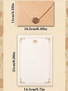 10 件/包高档商业信封、豪华婚礼请柬、名片、精美文具、礼品卡、VIP 邀请函，包括信头、信封和蜡封，圣诞节