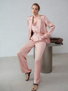 MOTF PREMIUM STRUCTURED SINGLE BUTTON BLAZER - Baby Pink - View 3