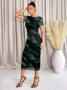 Lavishia 女士时尚印花短袖连衣裙，春夏 - 彩色 - 查看 4