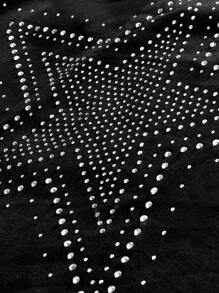 AXEPEAK Plus Size Men's Fashionable Rhinestone Star Graphic Tank Top, Summer - Black - View 2