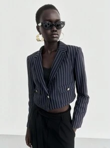 Lumivelle 万圣节女式商务休闲西装外套 - 藏蓝色 - 查看 7