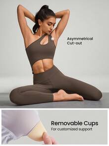 GLOWMODE 24英寸featherfit™ Peekaboo不對稱剪裁單寧玩偶裝,低衝擊瑜伽日常使用 - 肉桂靈感 - 查看 3